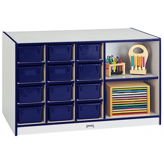 Rainbow Accents Mobile Storage Island - with Trays - Blue
