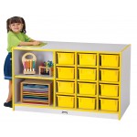 Rainbow Accents Mobile Storage Island - with Trays - Blue