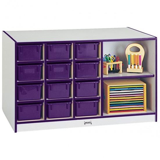 Rainbow Accents Mobile Storage Island - with Trays - Purple