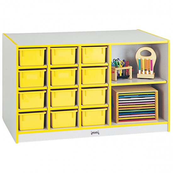 Rainbow Accents Mobile Storage Island - with Trays - Yellow