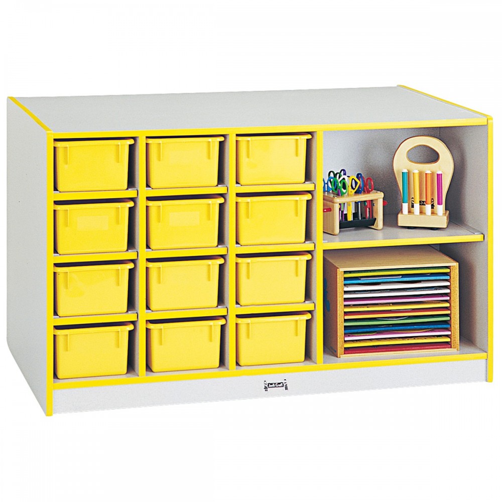 Rainbow Accents Mobile Storage Island - with Trays - Yellow Rainbow Accents Mobile Storage Island - with Trays - Yellow