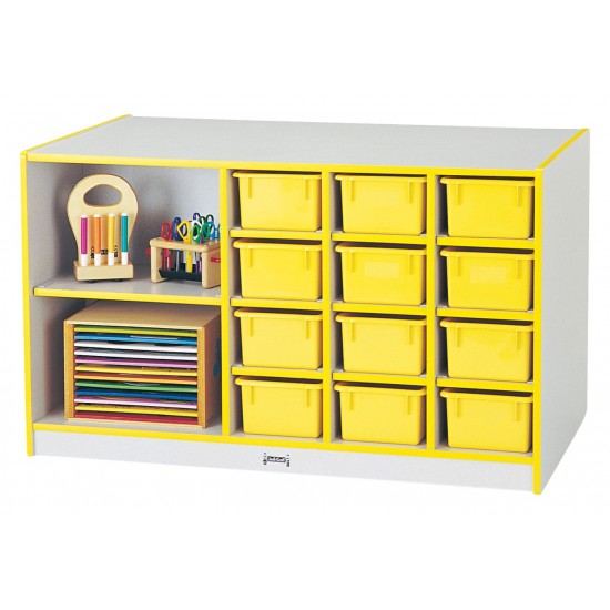 Rainbow Accents Mobile Storage Island - with Trays - Yellow