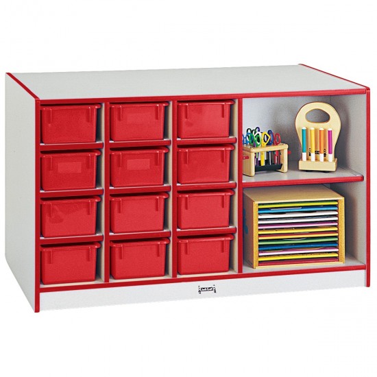 Rainbow Accents Mobile Storage Island - with Trays - Red