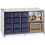 Rainbow Accents Mobile Storage Island - with Trays - Navy