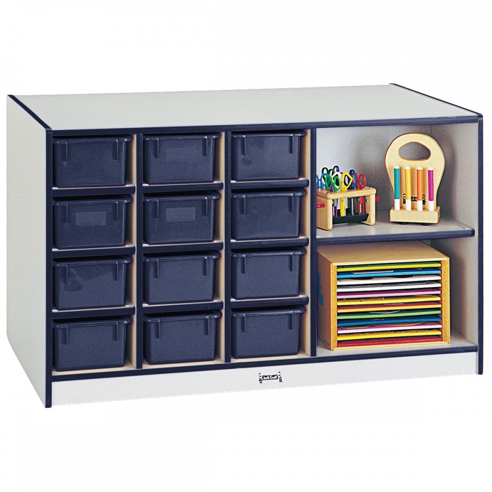 Rainbow Accents Mobile Storage Island - with Trays - Navy Rainbow Accents Mobile Storage Island - with Trays - Navy