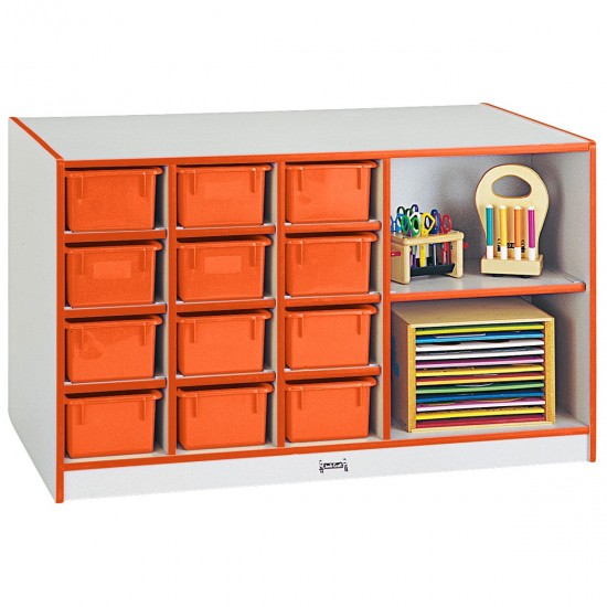 Rainbow Accents Mobile Storage Island - with Trays - Orange