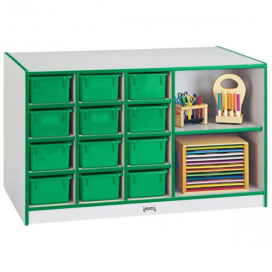 Rainbow Accents Mobile Storage Island - with Trays - Green