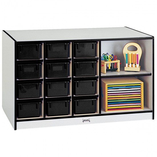 Rainbow Accents Mobile Storage Island - with Trays - Black