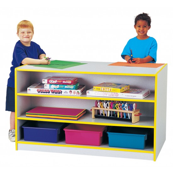 Rainbow Accents Mobile Storage Island - without Trays - Yellow