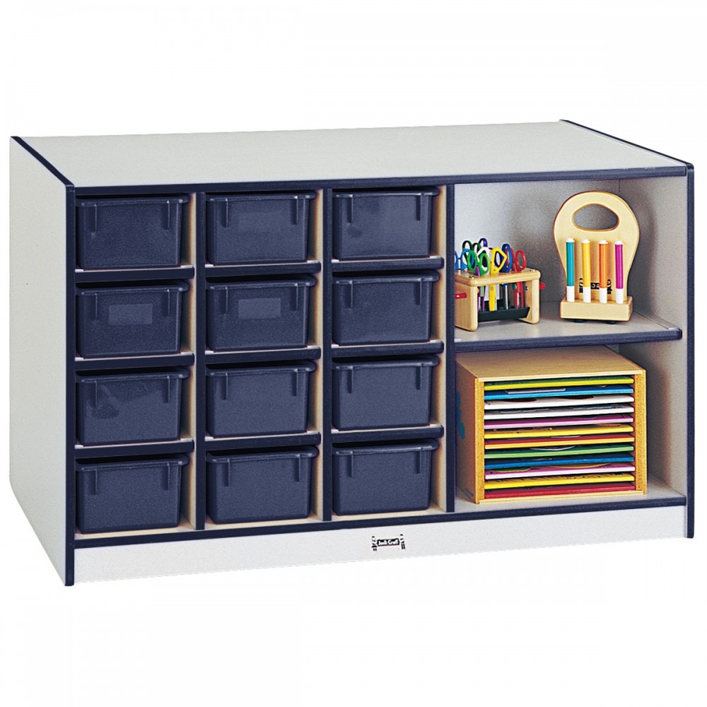 Rainbow Accents Mobile Storage Island - without Trays - Navy