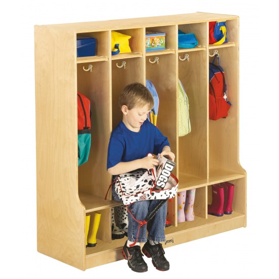 Jonti-Craft 5 Section Coat Locker with Step