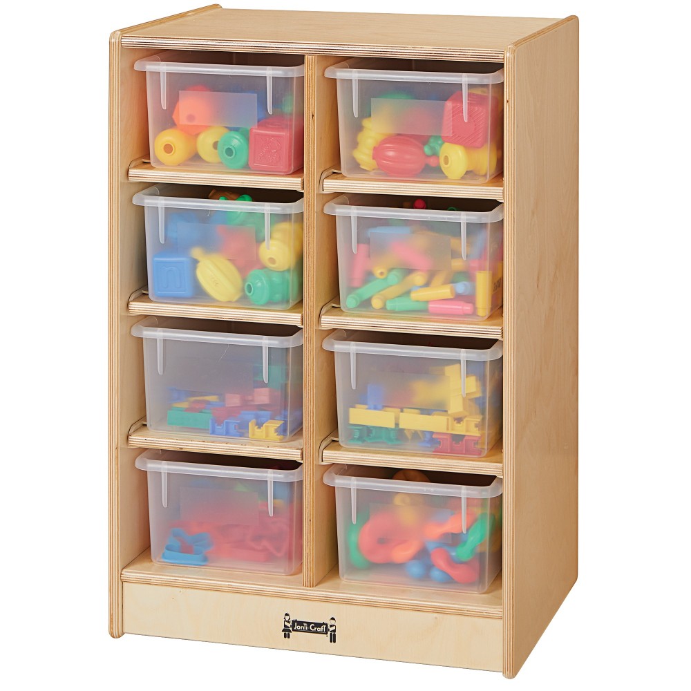 Jonti-Craft 8 Cubbie-Tray Mobile Unit - with Clear Trays