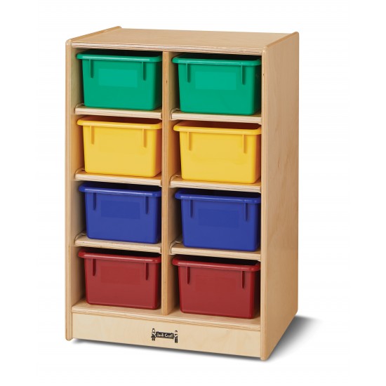 Jonti-Craft 8 Cubbie-Tray Mobile Unit - with Colored Trays