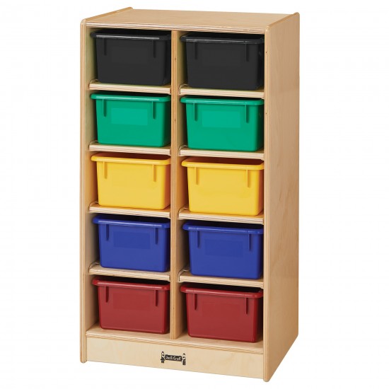 Jonti-Craft 10 Cubbie-Tray Mobile Unit - with Colored Trays