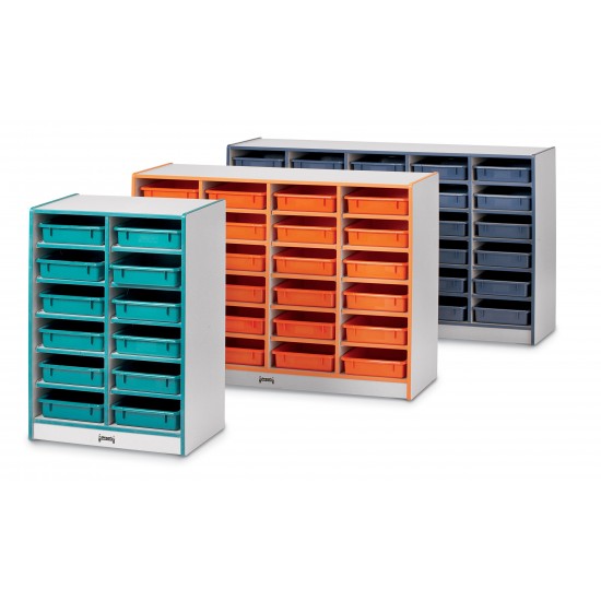 Rainbow Accents 12 Paper-Tray Mobile Storage - without Paper-Trays - Blue