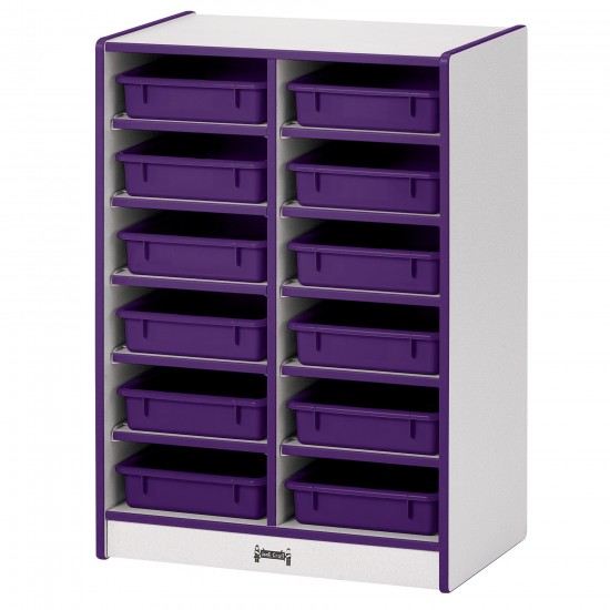 Rainbow Accents 12 Paper-Tray Mobile Storage - without Paper-Trays - Purple