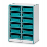 Rainbow Accents 12 Paper-Tray Mobile Storage - without Paper-Trays - Teal