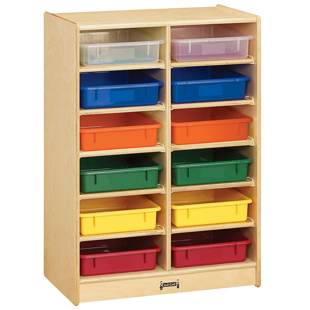 Jonti-Craft 12 Paper-Tray Mobile Storage - with Colored Paper-Trays Jonti-Craft 12 Paper-Tray Mobile Storage - with Colored Paper-Trays