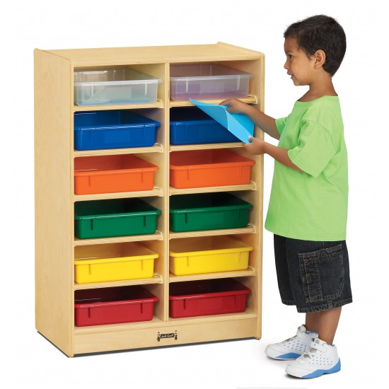 Jonti-Craft 12 Paper-Tray Mobile Storage - with Colored Paper-Trays