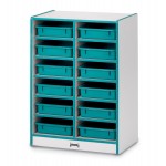 Rainbow Accents 12 Paper-Tray Mobile Storage - with Paper-Trays - Blue