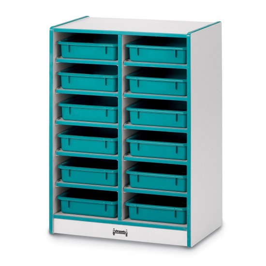 Rainbow Accents 12 Paper-Tray Mobile Storage - with Paper-Trays - Teal