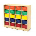 Jonti-Craft 20 Cubbie-Tray Mobile Unit - with Colored Trays