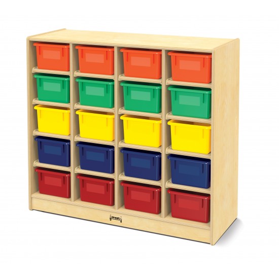 Jonti-Craft 20 Cubbie-Tray Mobile Unit - with Colored Trays