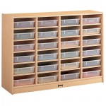 Jonti-Craft 24 Paper-Tray Mobile Storage - with Clear Paper-Trays