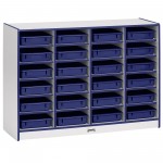 Rainbow Accents 24 Paper-Tray Mobile Storage - with Paper-Trays - Blue