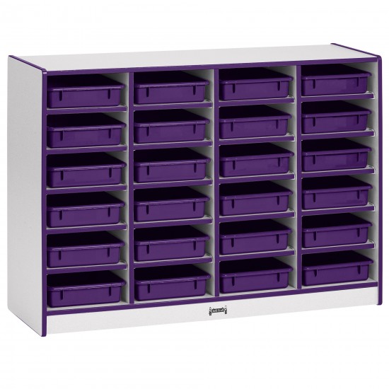 Rainbow Accents 24 Paper-Tray Mobile Storage - with Paper-Trays - Purple