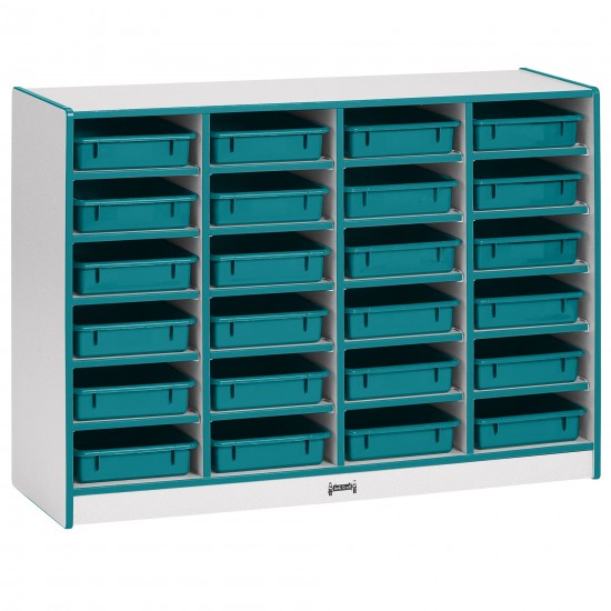 Rainbow Accents 24 Paper-Tray Mobile Storage - with Paper-Trays - Teal