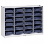 Rainbow Accents 24 Paper-Tray Mobile Storage - with Paper-Trays - Navy