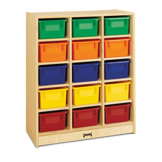 Jonti-Craft 15 Cubbie-Tray Mobile Unit – with Colored Trays
