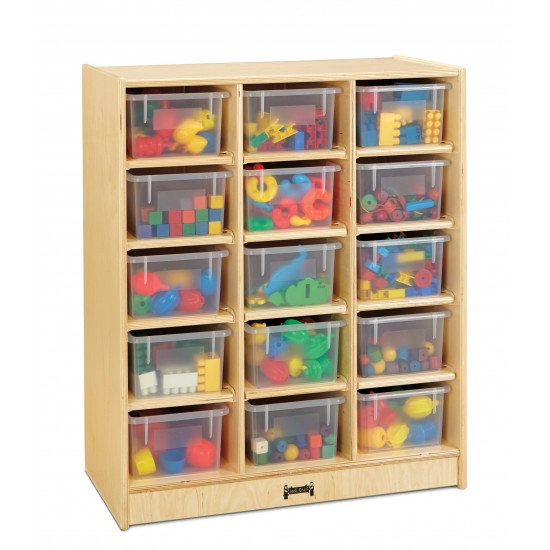 Jonti-Craft 15 Cubbie-Tray Mobile Unit – with Colored Trays