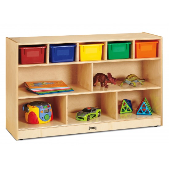 Jonti-Craft Low Combo Mobile Storage Unit - with Clear Bins