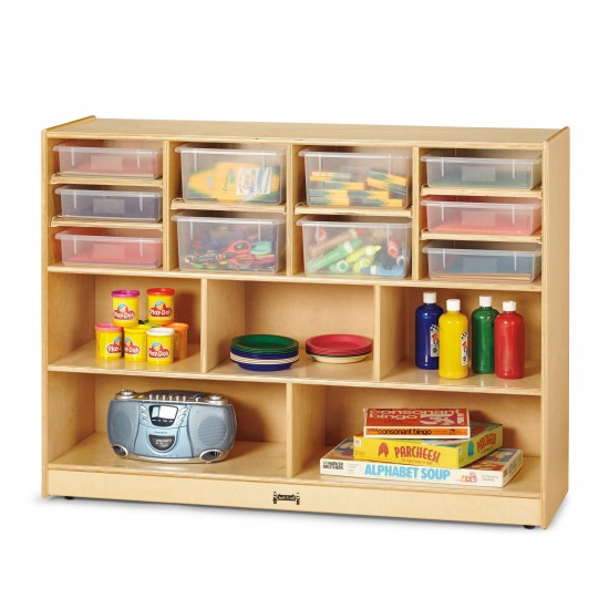 Jonti-Craft Super-Sized Combo Mobile Storage Unit - with Colored Bins