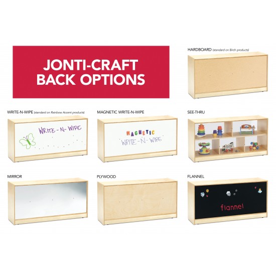 Jonti-Craft Super-Sized Combo Mobile Storage Unit - with Colored Bins
