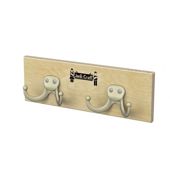 Jonti-Craft Wall Mount Coat Rail - 3 Hooks