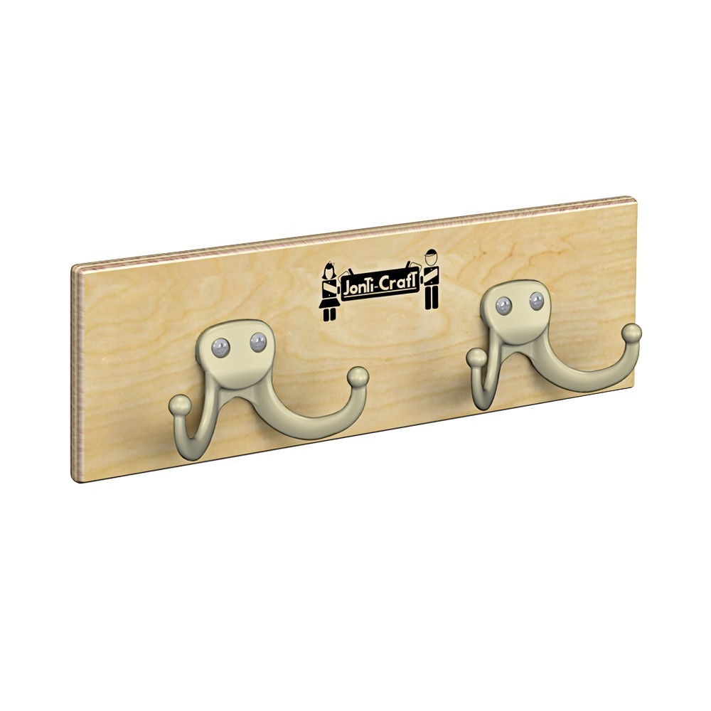 Jonti-Craft Wall Mount Coat Rail - 2 Hooks