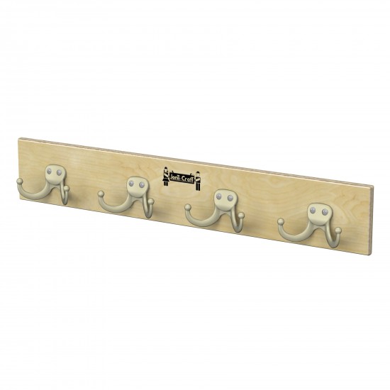 Jonti-Craft Wall Mount Coat Rail - 4 Hooks