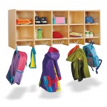 Jonti-Craft 10 Section Wall Mount Coat Locker - without Trays