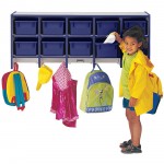 Rainbow Accents 10 Section Wall Mount Coat Locker - without Trays - Blue