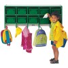 Rainbow Accents 10 Section Wall Mount Coat Locker - without Trays - Green