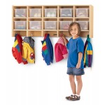 MapleWave 10 Section Wall Mount Coat Locker - with Clear Cubbie-Trays