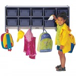 Rainbow Accents 10 Section Wall Mount Coat Locker - with Trays - Navy