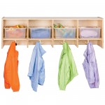 Jonti-Craft 4 Section Wall Mount Coat Locker - with Clear Tubs