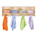 Jonti-Craft 4 Section Wall Mount Coat Locker - with Clear Tubs