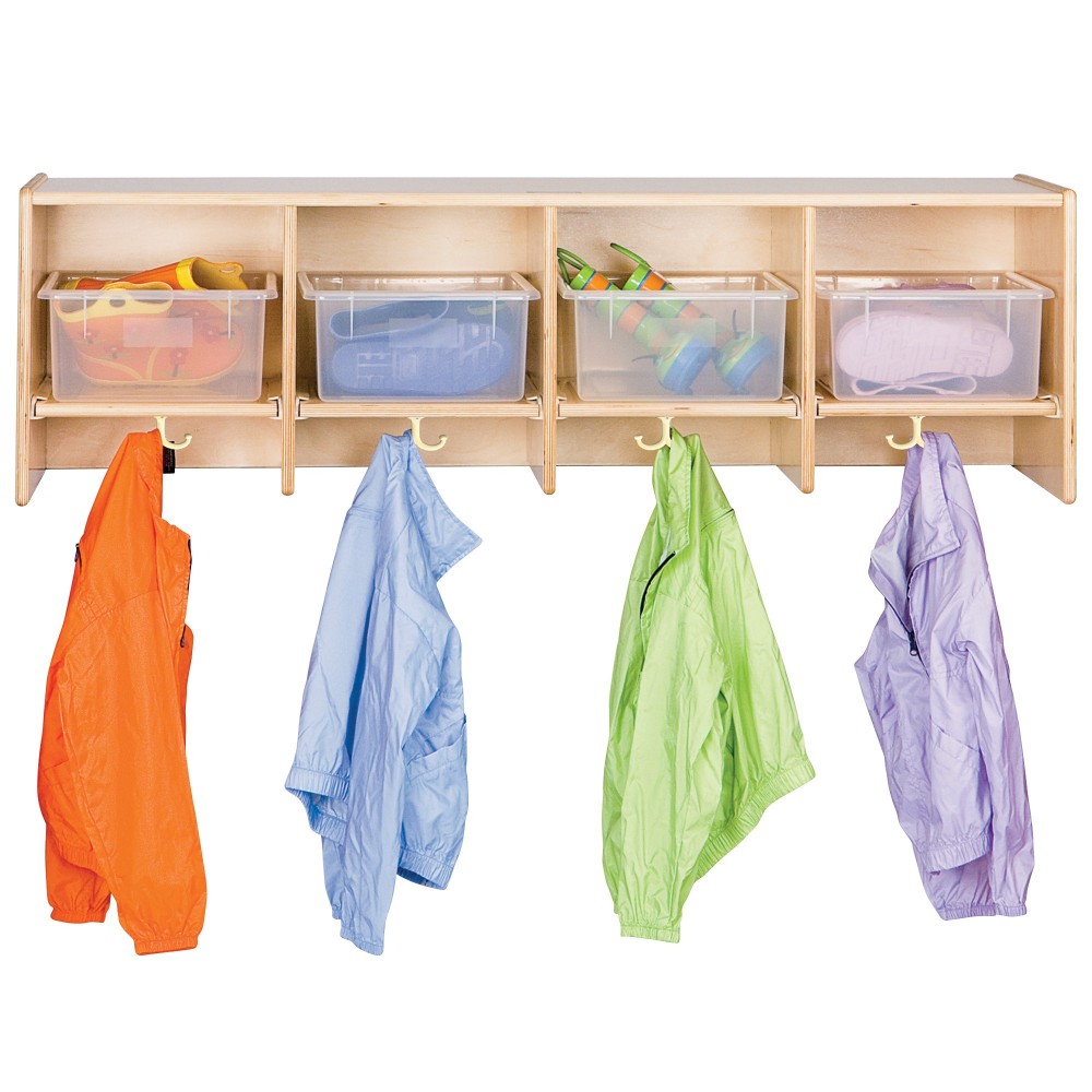 Jonti-Craft 4 Section Wall Mount Coat Locker - without Tubs Jonti-Craft 4 Section Wall Mount Coat Locker - without Tubs