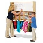 10 Section Wall Mount Coat Locker with Storage – with Clear Cubbie-Trays