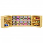 Jonti-Craft Adjustable Combo Mobile Straight-Shelf - with colored Paper-Trays